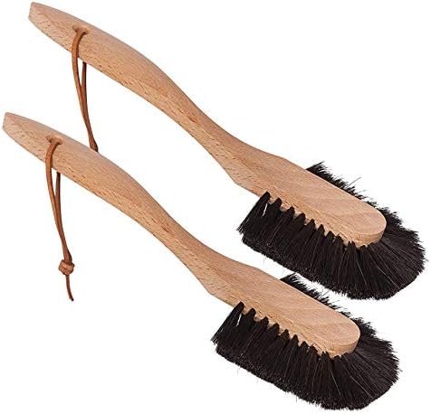 Redecker Dish Brush Set, Horsehair, Curved Handle, 2 Pack – Wrap-Around Design for Delicate Cleaning, Made in Germany by Redecker