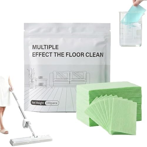 100 Piece Floor Cleaning Tablets Multi-Surface Cleaner - Heavy Duty Dissolvable Floor Cleaner Tablets for Mopping, No-Rinse Laminate Floor Cleaner, Tile & Hardwood Floor Revive, Fresh Scent(I Black) by Unknown