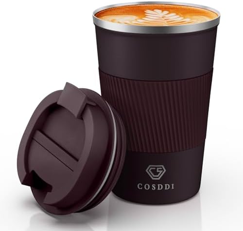 CS COSDDI 12 oz Coffee mug - Stainless Steel Coffee Cup with Leakproof Lid by CSCOSSDI