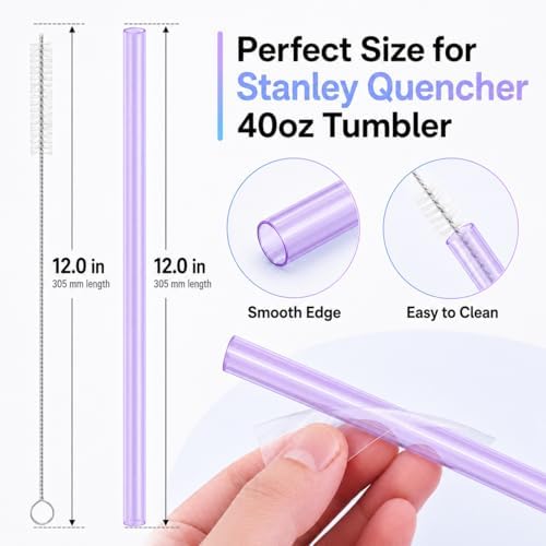 Joshey Replacement Straws for Stanley Quencher 40oz Tumbler, 6 Pack - Image 2