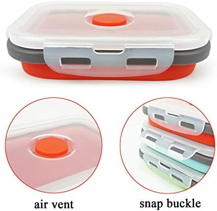 CARTINTS Set of 3 Collapsible Food Storage Containers Collapsible Silicone Bowls, Silicone Lunch Containers with Airtight Lids, Microwave and Freezer Safe, 500ml - Image 6