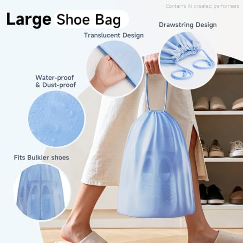 OlarHike Packing Cubes for Travel,Gifts for Women Mom,Anti-Tearing Suitcase Organizer for Luggage with Shoe & Hanging Toiletry Bag,Vacation Essentials & Accessories for Cruise Ship,9 Set,Light Blue - Image 7