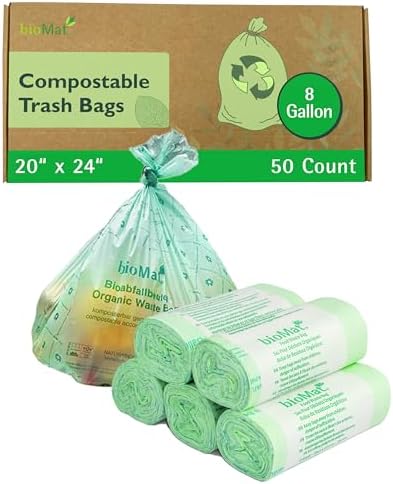 bioMat 8 Gallon Compostable Food Scrap Bags, 50 Count by VisitbioMat