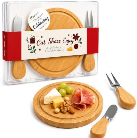 Storage-ready Bamboo Cheese Board Set, 6-Inch Mini Personal Charcuterie Tray, Gift-ready for Wedding, Bridal & Baby Shower Party by Unknown