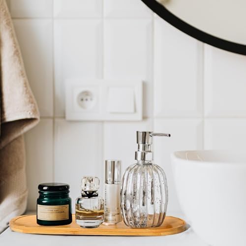 Bamboo Soap Tray, Bamboo Soap Dispenser for Bathroom CounterTop, Wooden Dish & Dispenser Tray Kitchen Holders, Dresser Jewelry Ring Dish, Holder Bathtub Organizer (Rectangle) - Image 2