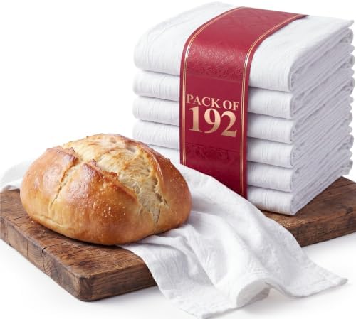 Bulk 192-Pack Commercial Kitchen Flour Sack Towels, 28 x 28 Inches, White by UTOPIAKITCHEN