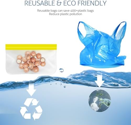 10 Pack Reusable Gallon Freezer Bags, Yellow - Image 6
