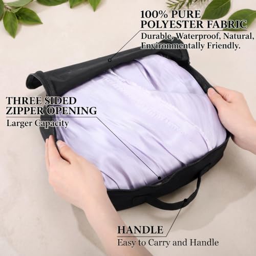 Shinymoon 3 Set 100% Cotton Packing Cubes 3 Sizes Regular Black - Image 3