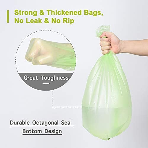 Jaoul Trash Bags 1.2 Gallon, Small Garbage Bags, Strong & Unscented Mini Trash Bags for Kitchen, Bathroom, Office, Restroom, Car, Green, 80 Counts - Image 4