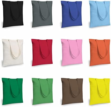 TOPDesign 12-Pack Economical 16"x15" Cotton Tote Bag, Lightweight Medium Reusable Grocery Shopping Cloth Bags, Suitable for DIY, Advertising, Promotion, Gift, Activity by TOPDesign