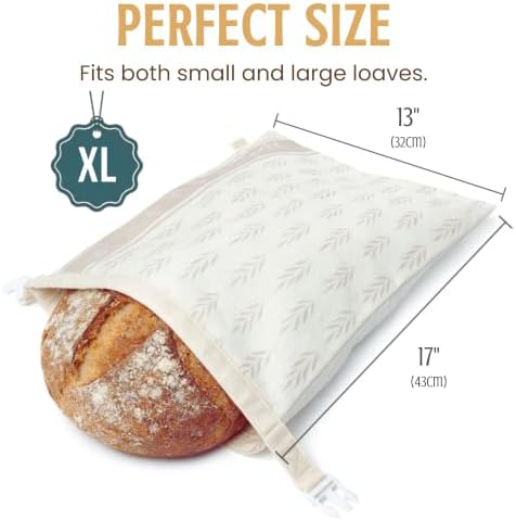 Nectar & Nest Reusable Beeswax Bread Bags for Homemade Bread & Sourdough - Image 5