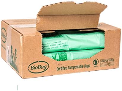 BioBag (USA) The Original Compostable Bag, 8 Gallon, 500 Count, 100% Certified Compostable Trash Bag Liners for Food Waste, Extra Strong and Durable by BioBagAmericasInc