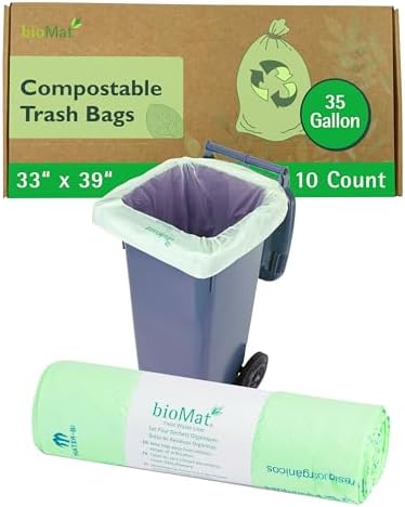 bioMat 33-35 Gallon Compostable Food Scrap Bags, 10 Count by VisitbioMat