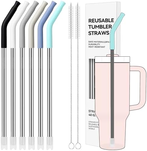 40 oz Straight Metal Straws for 40 oz Stanley Tumbler by AccessoriesForWaterBottle