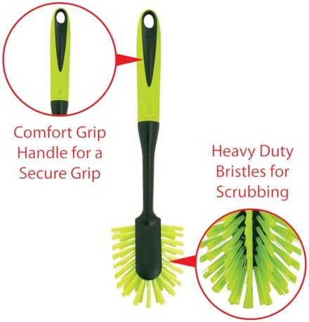 Pine-Sol Long Handle Dish Brush – Heavy Duty Bristle Kitchen Scrubber, Safe with Non-Stick Cookware (Pack of 12) - Image 3