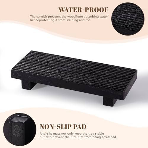 Bathroom Tray Farmhouse Decor Kitchen Soap Holder, 8.7" * 3.6" Black - Image 7