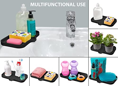 Multi-Functional Black Soap Holder - Soap Bar & Sponge Holder, Space-Saving Sink Caddy - Organize Your Kitchen! - Image 4