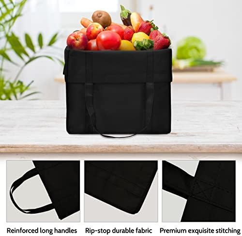 JERIA 24-Pack Reusable Grocery Bags，Large Washable Foldable Shopping Bags，Heavy Duty Tote Bags with Reinforced Handles - Image 5
