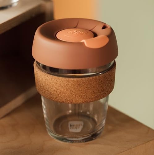 KeepCup Brew Cork, Reusable Glass Tumbler with Natural Cork, Tall Coffee Cup 12oz / 340ml - Frappe - Image 2