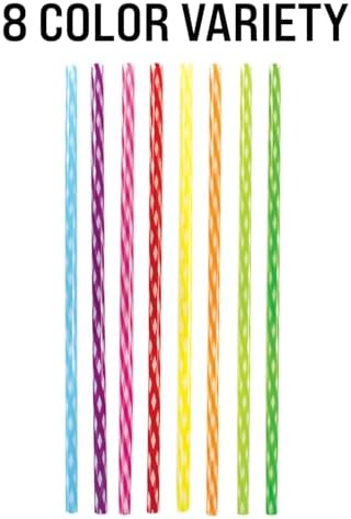 24-Pack, Reusable Straws - Rainbow, Plastic Straws Reusable, BPA Free, Dishwasher Safe, Multicolor, Replacement for Tumblers, Fits 20oz 30oz 40oz - Image 5