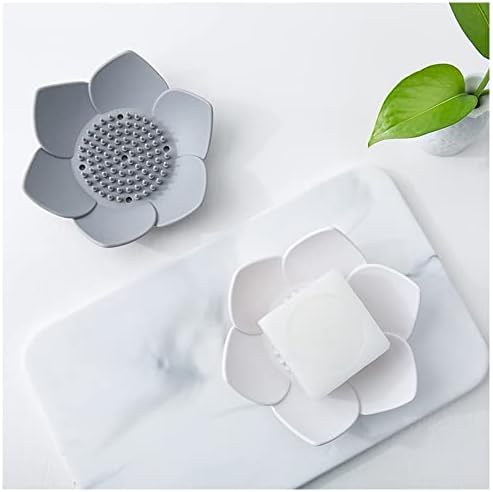 4 Pack Silicone Soap Tray Dishes Soap Holder Saver Draining Bathroom Shower Sink Bathtub - Image 3