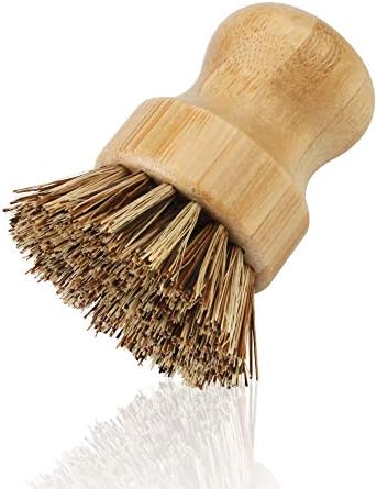 2 Pack Bamboo Dish Scrub Brush, Picowe Natural Scrub Cleaning Brush Vegetable Brush for Dishes Cast Iron Pots Pans, Used in Bathroom Kitchen Sink Household Cleaning - Image 6