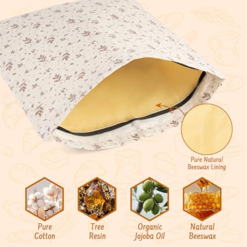 2-Pack Reusable Beeswax Bread Bags for Sourdough & HomemadeBread with Zipper, 16.5 x 13 inch bread bags for Food Storage - Image 4