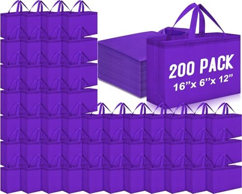 Windyun Reusable Grocery Bags Large Non Woven Shopping Bags with Handles Foldable Portable Tote, 16x6x12 Inch by Windyun