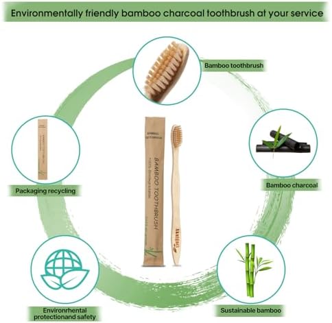 100 Pack Bamboo Toothbrushes for Adults, Biodegradable Soft Bristles Toothbrushes, Eco-Friendly Natural Reusable Wooden Toothbrush in Bulk for Camping Trips Hotel Travel - Image 4