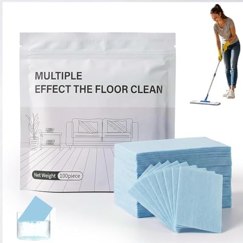 Floor Cleaning Tablets, Multi-Effect Surface Floor Cleaner, Concentrated Dissolvable Cleaning Tablets for Hardwood Laminate Tile & Steam Mops, Household Deep Cleaning Solution (Blue,100pcs) by Unknown