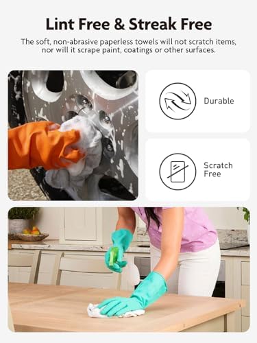 Fantasticlean Microfiber Cleaning Cloth Roll- 40 Sheets, 12" x 12" (White) - Image 3