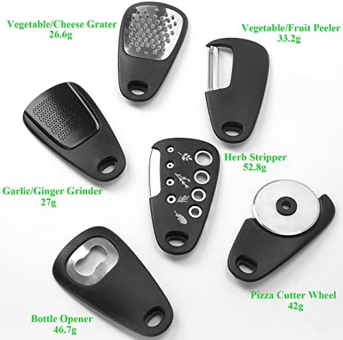 2 Pack Kitchen Gadgets Set 11 Pieces, Space Saving Cooking Tools Kitchen Accessories-Garlic Grinder, Cheese Grater, Vegetable Peeler, Pizza Cutter, Herb Stripper, Bottle Opener, Gadgets Gift Set - Image 6