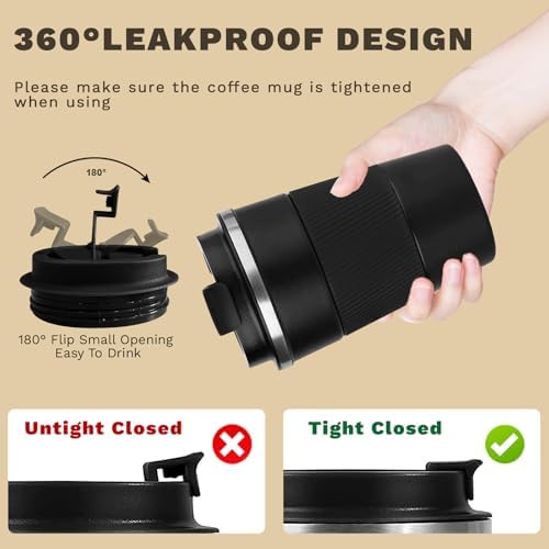 Vacuum Insulated Stainless Steel Travel Coffee Mug,Leak Proof Cup with Lid - Image 5
