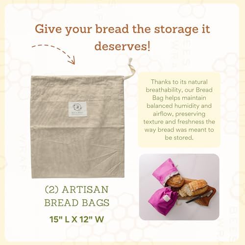 Bee's Wrap Beeswax Bread Bags, 2 Pack - Bakery Lane - Image 3