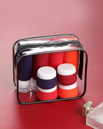 Mrsdry Travel Bottles for Toiletries 8 Pack, TSA Approved 3 oz Travel Containers, Clear Bag, Leak Proof Silicone Squeezable Jars - Image 5