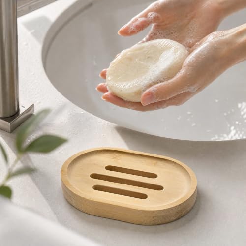 Bamboo Soap Dish, Soap Holder Soap Case Sponge Tray Sponge Drain Rack for Kitchen & Bathroom - Image 3