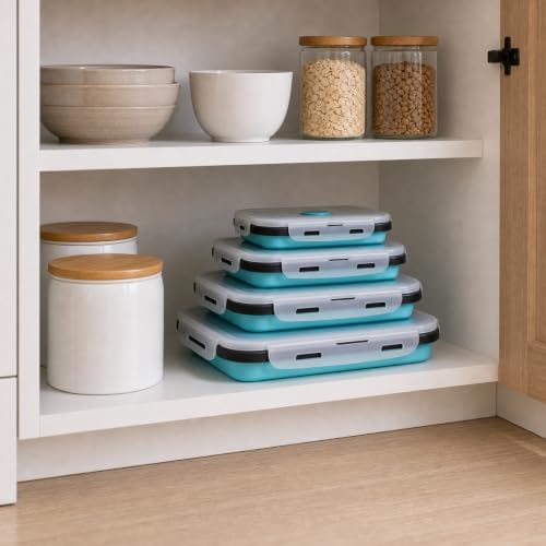 Guyuyii 4 Pack Space-Saving Collapsible Food Storage Containers with Lids - Image 3