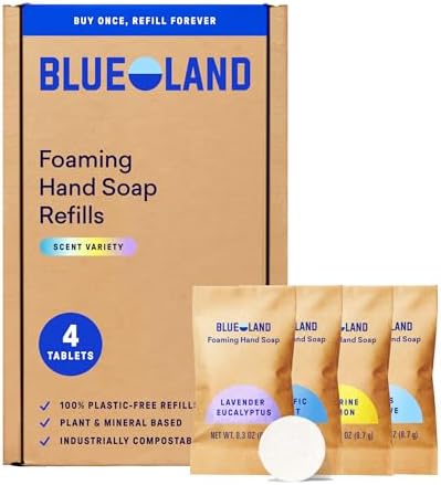 BLUELAND Foaming Hand Soap Refill Tablets, 4-Pack, Variety Scents by BLUELAND