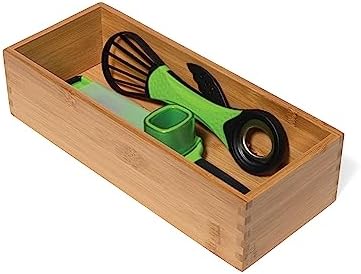 Lipper International Bamboo Wood Utensil Holder Storage Box for Cooking Tools, Makeup, or Office Supplies, 5" x 12" x 3" (Pack of 6) - Image 6