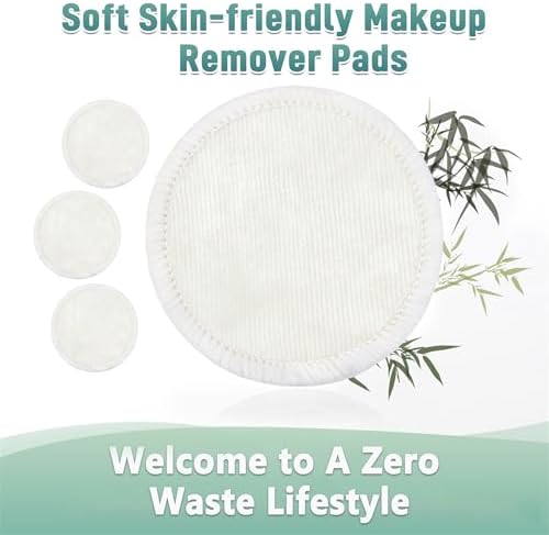 wegreeco 40 Pack Reusable Makeup Remover Pads, Washable Reusable Cotton Rounds Pads for Face, Makeup Remover Cloths for All Skin - (White) - Image 5