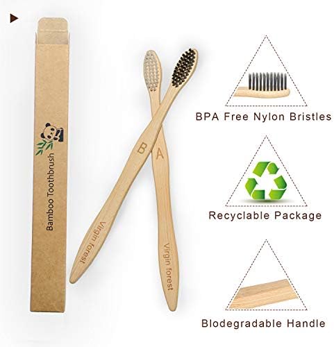 Virgin Forest Bamboo Toothbrushes 10pk, Soft BPA Free Biodegradable - Image 5