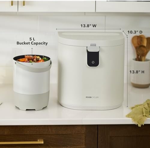 Food Cycler Eco 5 Award-Winning Kitchen Food Recycler | Indoor Composter Bin Alternative | Electric Countertop Food Disposer with Odorless 5L Indoor Food Waste Bin for Easy Waste Management | White - Image 3