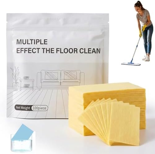 Floor Cleaning Tablets, Multi-Effect Surface Floor Cleaner, Concentrated Dissolvable Cleaning Tablets for Hardwood Laminate Tile & Steam Mops, Household Deep Cleaning Solution (Yellow,30pcs) by Unknown