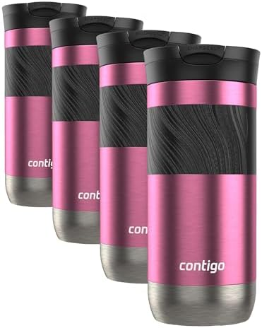 Contigo Byron 2.0 Travel Mug 16 oz Azalea,(Pack of 4) by Contigo