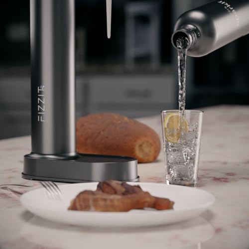 FIZZIT Sparkli Sparkling Water Maker with 1L Stainless Steel Bottle, Black - Image 5