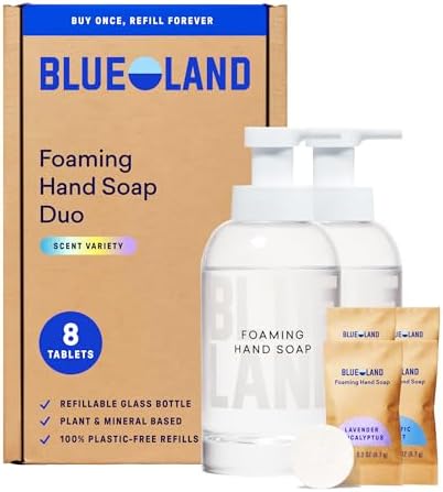 BLUELAND Hand Soap Duo, 2 Bottles with 8 Refill Tablets, Variety Scents by Unknown