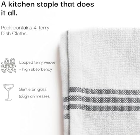 20Pc Kitchen Towels and Dishcloths Sets, Kitchen Essentials For Home- Grey - Image 5