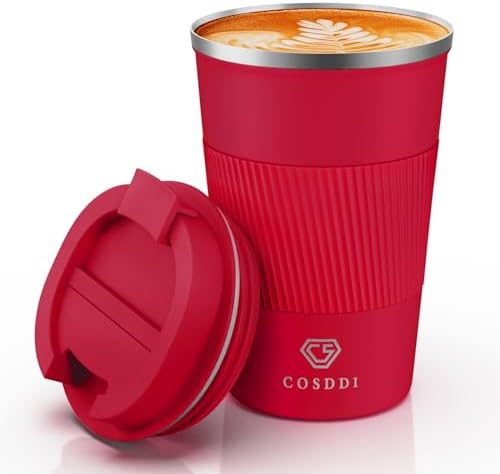 CS COSDDI 12 oz Coffee mug - Stainless Steel Coffee Cup with Leakproof Lid by CSCOSSDI