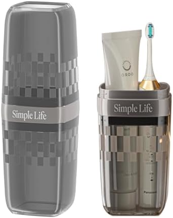 Travel Toothbrush Cup, Toothbrush Holder with Cover, Portable Travel Toothbrush Holder, Toothbrush Case and Carrier for Bathroom School Business Trip (Black) by ZZFENGKR
