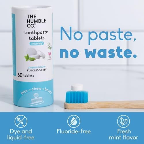 The Humble Co. Chewable Toothpaste Tablets, Fluoride-Free - Peppermint - Image 4